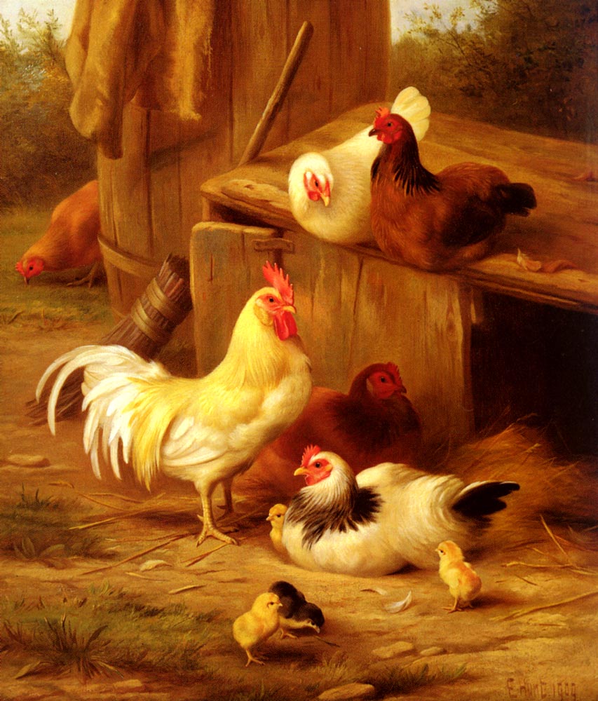 Zwierzęta - Hunt_Edgar_Chickens_And_Chicks.jpg
