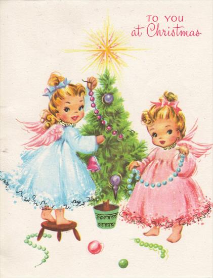 Stare kartki na Boże Narodzenie - vintage angel card.JPG