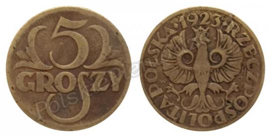 02 - Monety Rzeczypospolitej Polskiej międzywojennej - 5gr - 1923.jpg