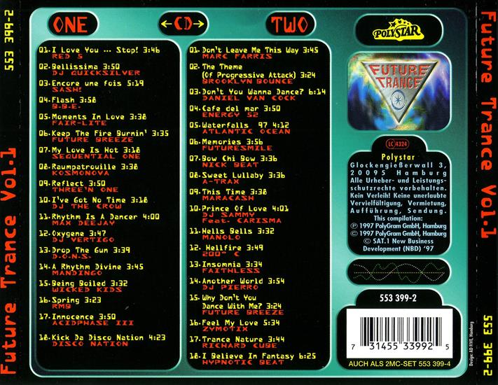 Future Trance Vol. 01 1997 - Future Trance vol 1 1997 Cd Back.jpg