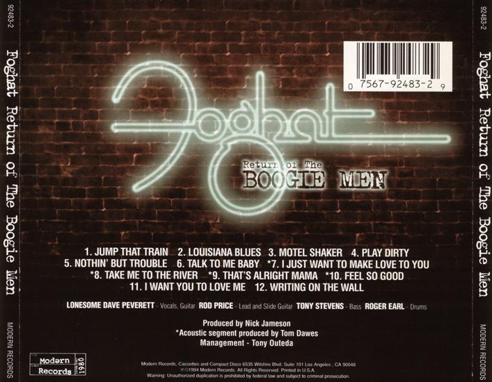 CD BACK COVER - CD BACK COVER - FOGHAT - Return Of The Boogie Men.bmp
