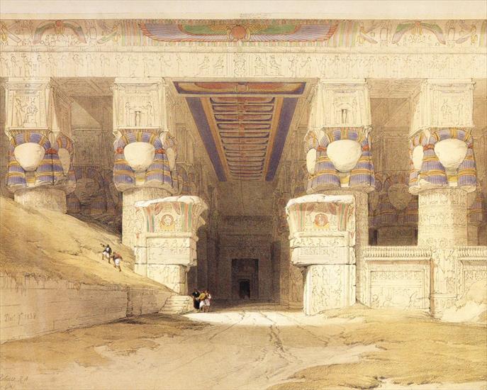 W malarstwie-David Roberts - David_Roberts_pg06_The_Facade_Of_The_Temple_Of_Hathor_At_Dendera_1280x1024.jpg