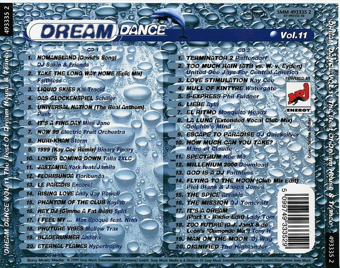 Dream Dance Vol. 11 - Dream Dance Vol. 11 1999 back.jpg