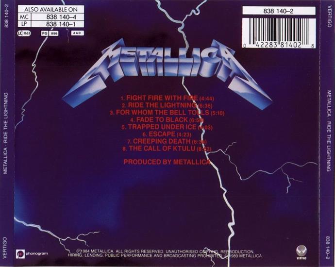 Metallica - 1984 - Ride The Lightning - Metallica - 1984 - Ride The Lightning - Back.jpg