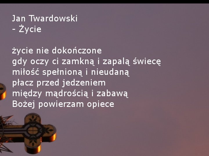Ks.Jan Twardowski-krzyż - ks. Jan Twardowski - Życie.jpg