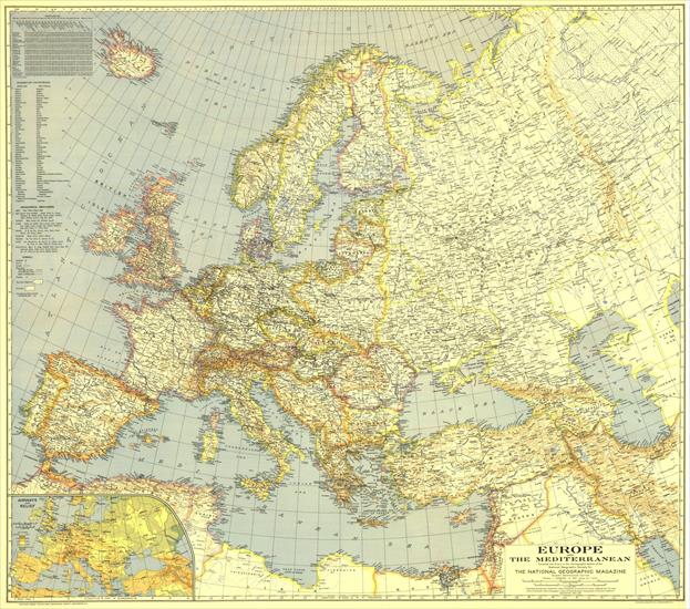 Mapy National Geographic. 539 map. Wysoka jakość - Europe and the Mediterranean 1938.jpg