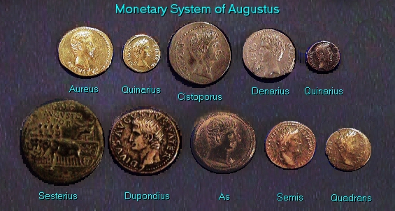 Rzym starożytny - numizmatyka rzymska - obrazy - aug-dems. Rzymski pieniądz.png