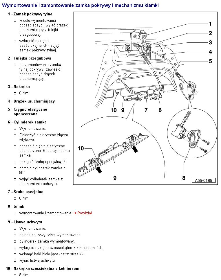 Audi A4 - Wymontowanie i zamontowanie zamka pokrywy i mechanizmu klamki - limousine.jpg