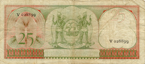 Suriname - SurinameP27-25Gulden-1957-donatedfvt_b.jpg