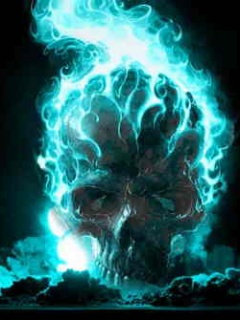 Tapety na komórke - Blue_Flame_Skull.jpg