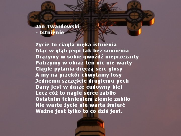 Ks.Jan Twardowski-krzyż - ks. Jan Twardowski - Istnienie.jpg