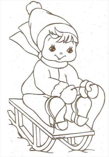 Zimowe zabawy dzieci - zimowe zabawy dzieci - kolorowanka 74.jpg