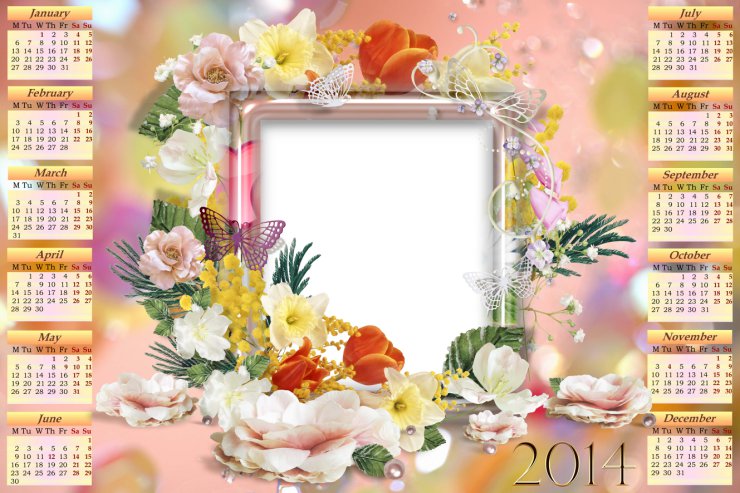  KALENDARZE 2014 ROK - Calendar for 2013 and 2014 - Tenderness of the first spring flowers by OksanaA.jpg