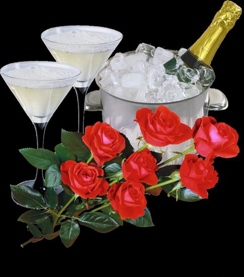 Gify-Urodzinowe - urodziny kwiaty szampan kieliszki1.png