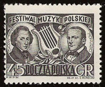 Znaczki polskie 1947 - 1952 - 571 - 1951 - Festiwal Muzyki Polskiej.bmp