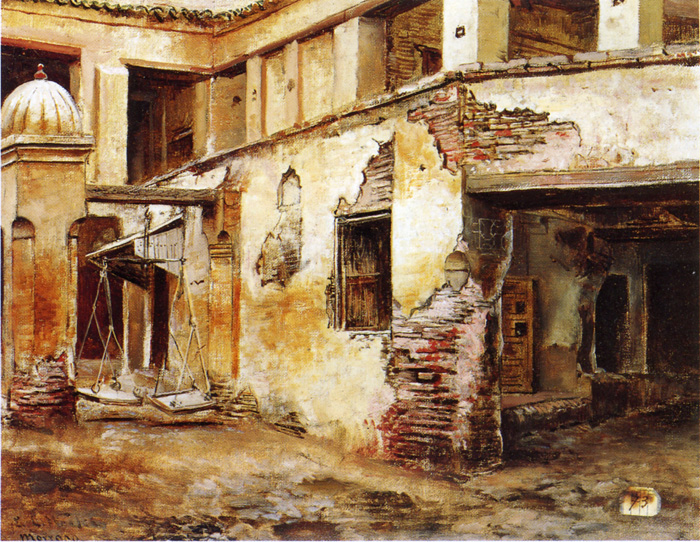 Old India in Paintings - Weeks_Edwin_Lord_Courtyard_in_Morocco.jpg