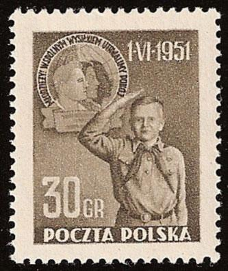 Znaczki polskie 1947 - 1952 - 554 - 1951 - Miedzynarodowy Dzień Dziecka.bmp